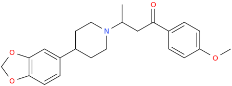 4-(3,4-methylenedioxyphenyl)-1-(1-methyl-3-(4-methoxyphenyl)-3-oxopropyl)-piperidine.png