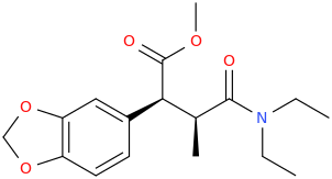 N,N-diethyl-1-(3,4-methylenedioxyphenyl)-1-(1S)-carbomethoxy(2S)-2-methyl-3-amino-3-oxopropane.png