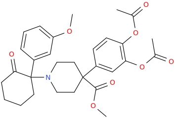 1-(1-(3-methoxyphenyl)-2-oxocyclohexyl)-4-(3,4-diacetoxyphenyl)-4-(carbomethoxy)-piperidine.png
