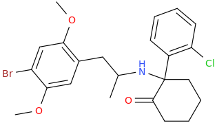 N-(1-methyl-2-(2,5-dimethoxy-4-bromophenyl)ethyl)-(2-oxo-1-(2-chlorophenyl)cyclohexyl)amine.png