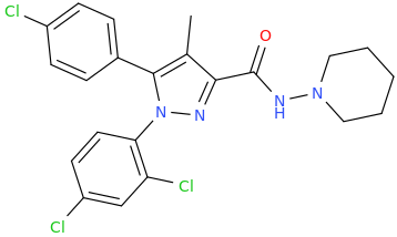 5-(4-Chlorophenyl)-1-(2%2C4-dichloro-phenyl)-4-methyl-N-(piperidin-1-yl)-1H-pyrazole-3-carboxamide.png