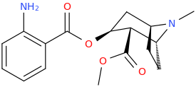 (1R,2S,3S,5S)-2-carbomethoxy-3-((2-amino)benzoyloxy)-8-methyl-8-azabicyclo[3.2.1]octane.png