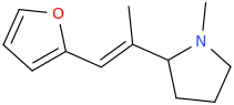 (E)-1-(furan-2-yl)-2-(1-methyl-2-pyrrolidinyl)-2-methyl-1-ethene.png