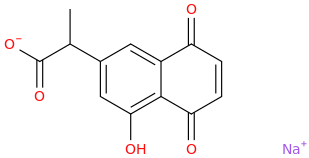    Sodium 2-(1,4-dioxo-5-hydroxynaphthalene-7-yl)-(2-methylethanoate).png