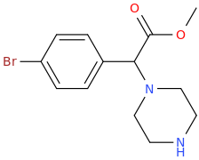   1-(4-bromophenyl)-1-carbomethoxy-1-(1-piperazinyl)methane.png