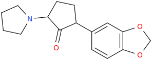  5-(1-pyrrolidinyl)-2-(3,4-methylenedioxyphenyl)-cyclopentanone.png