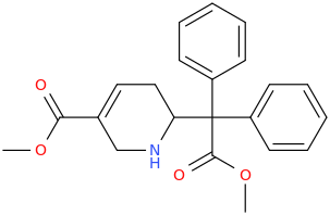 1,1-diphenyl-1-carbomethoxy-1-(2-aza-4-carbomethoxy-cyclohex-4-ene-1-yl)methane.png