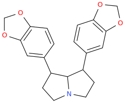 1,7-bis(3,4-methylenedioxyphenyl)-(hexahydro-1H-pyrrolizine).png