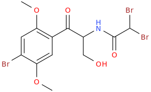 1-(2,5-dimethoxy-4-bromophenyl)-1-oxo-2-(dibromoacetamido)-3-hydroxypropane.png