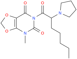 1-(2-(1-pyrrolidinyl)-1-oxohept-1-yl)-(3-methyl-1,3-diaza-2,6-dioxo-4,5-methylenedioxybenzene).png