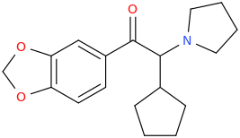 1-(3,4-methylenedioxyphenyl)-1-oxo-2-(1-pyrrolidinyl)-2-cyclopentylethane.png