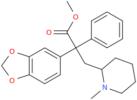 1-(3,4-methylenedioxyphenyl)-1-phenyl-1-carbomethoxy-2-(1-methylpiperidin-2-yl)ethane.png