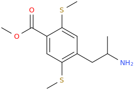 1-(4-carbomethoxy-2,5-bis-(methylthio)phenyl)-2-aminopropane.png