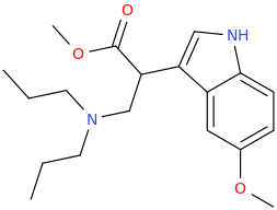 1-carbomethoxy-1-(5-methoxyindole-3-yl)-2-dipropylaminoethane.png
