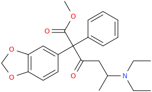 1-methyl-3-oxo-1-diethylamino-4-carbomethoxy-4-phenyl-4-(3,4-methylenedioxyphenyl)butane.png