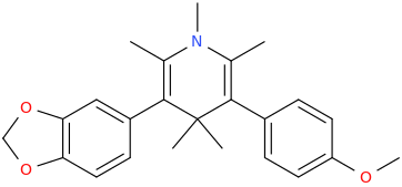 2,6-dimethyl-3-(3,4-methylenedioxyphenyl)-5-(4-methoxyphenyl)-N-methyl-1-aza-4,4-dimethyl-cyclohex-2,5-diene.png