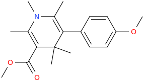 2,6-dimethyl-3-carbomethoxy-5-(4-methoxyphenyl)-N-methyl-1-aza-4,4-dimethyl-cyclohex-2,5-diene.png