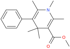 2,6-dimethyl-3-phenyl-5-carbomethoxy-N-methyl-1-aza-4,4-dimethyl-cyclohex-2,5-diene.png