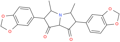 3,5-dimethyl-1,7-dioxo-2,6-di-(3,4-methylenedioxyphenyl)pyrrolizidine.png