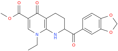 3-carbomethoxy-7-(oxo-piperonyl)-1-ethyl-4-oxo-1,4,5,6,7,8-hexahydro-1,8-naphthyridine.png