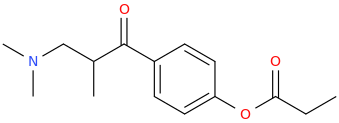 3-oxo-1-(dimethylamino)-3-(4-(1-oxopropoxy)phenyl)-2-methylpropane.png
