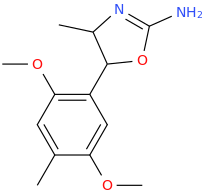4,5-dihydro-5-(2,5-dimethoxy-4-methylphenyl)-2-amino-3-aza-4-methylfuran.png