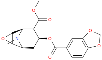 4-carbomethoxy-6,7-epoxytropan-3α-oxycarbonyl-3,4-methylenedioxybenzene.png
