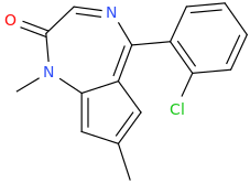 4-methyl-8-(2-chlorophenyl)-5-oxo-2-methyl-4,7-diaza-azulene.png