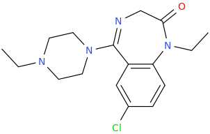 5-(1-ethyl-piperazin-4-yl)-(7-chloro-1,3-dihydro-1-ethyl-1,4-benzodiazepin-2-one).png