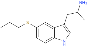 5-(propylthio)-3-(2-aminopropyl)indole.png
