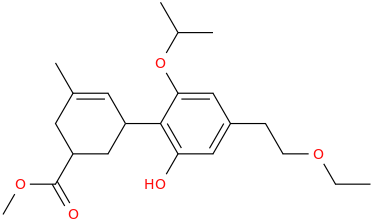 5-carbomethoxy-1-methyl-3-(2-hydroxy-4-(ethyloxyethyl)-6-isopropoxyphenyl)cyclohex-1-ene.png