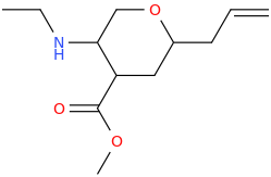 5-ethylamino-2-allyl-4-carbomethoxy-1-oxacyclohexane.png