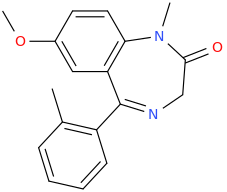 7-methoxy-1,3-dihydro-1-methyl-5-(2-methylphenyl)-2H-1,4-benzodiazepine-2-one.png