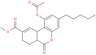 9-carbomethoxy-O-acetyl-6-oxo-3-pentyl-6a,7,8,10a-tetrahydro-6H-benzo[c]chromenol.png