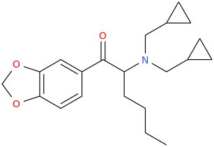 N,N-di-cyclopropylmethyl-1-(3,4-methylenedioxyphenyl)-1-oxo-2-aminohexane.png