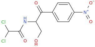 N-(1-oxo-dichloroethyl)-1-oxo-1-(4-nitrophenyl)-2-aminopropane3-ol.png