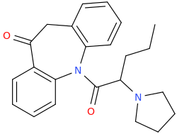 N-(2-propyl-2-(1-pyrrolidinyl)-1-oxoethyl)-10,11-dihydro-10-oxo-dibenz[b,f]azepine.png
