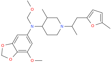 N-(methoxymethyl)-N-(3-methyl-1-(2-(5-methylfuran-2-yl)-1-methylethyl)piperidin-4-yl)-N-(3-methoxy-4,5-methylenedioxyphenyl)amine.png