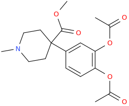 N-methyl-4-carbomethoxy-4-(3,4-diacetoxyphenyl)piperidine.png