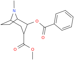 N-methyl-6-(benzoyloxy)-7-carbomethoxy-5-azabicyclo[2.1.3]octane.png