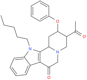 N-pentyl-3-(1-oxoethyl)-7-oxo-1,2,3,4,5,6-hexahydroindolo[2,3-a]quinolizin-2-yl phenyl ether.png