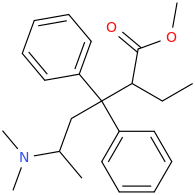 methyl 5-(dimethylamino)-3,3-diphenyl-2-ethylhexanoate.png